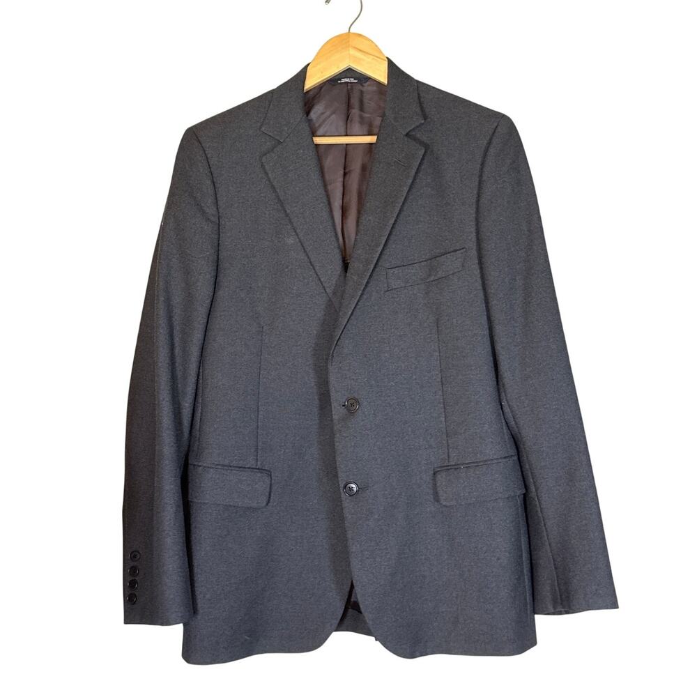 Brooks Brother Wool Mens Suit Jacket Size 40R Dark Gray Grey Blazer Work Jacket